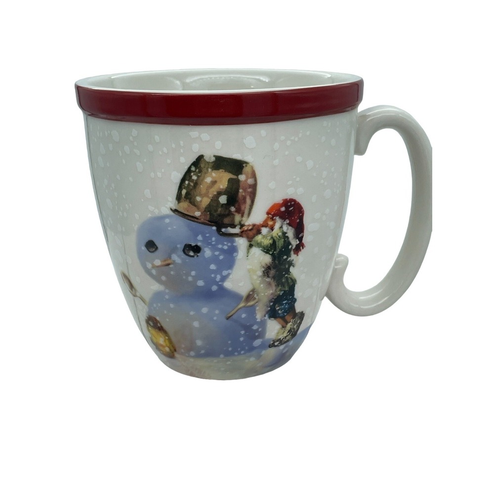 Williams Sonoma Nordic Elf Stoneware Mugs Set of 4 Christmas Decor New No Box - Picture 2 of 7